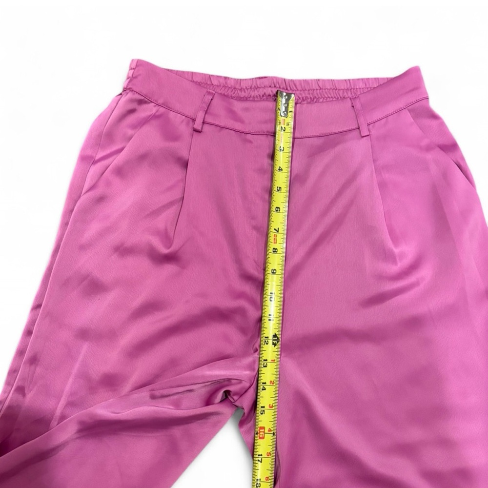 House of Harlow 1960 REVOLVE Pink Satin Crop Cami Wide Leg Pants Set Matching - Picture 10 of 15